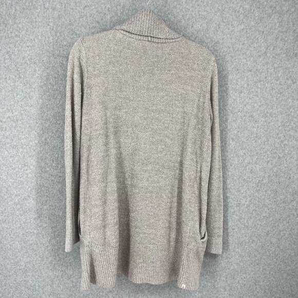 Barefoot Dreams CozyChic Lite Circle Cardi Size M Tan Light Neutral Pockets EUC - Picture 5 of 11